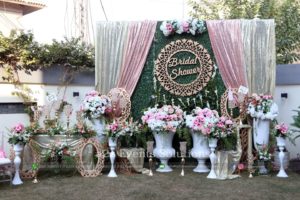 stage, bridal shower stage, grand floral stage, imported flowers decor