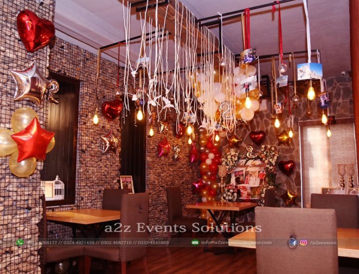 decorated room, wedding anniversary decor, hanging garden, creative planners and designers