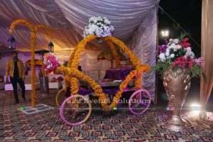 doli, cinderella cart, fresh flowers decor, decorated cinderella doli