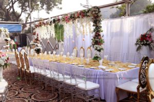 head table decor, outdoor setup, event planners and designers, wedding management company