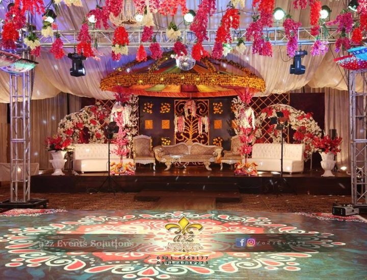 dome stage, mehndi stage, dance floor, hanging garden
