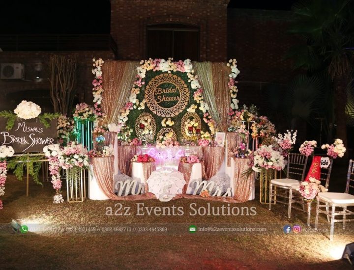 stages designers in lahore, vip thematic bridal shower stage