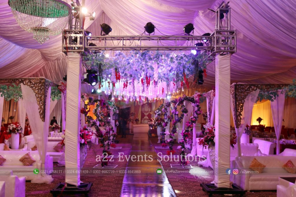 wedding decor, vip barat event setup, truss lighting, truss hanging garden