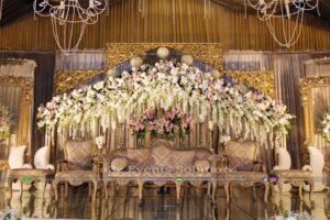 imported and fresh flowers decor, stage decor