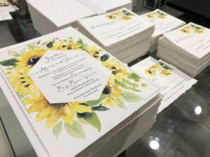 Arranging the printer (for invitations), wedding invitations ideas.
