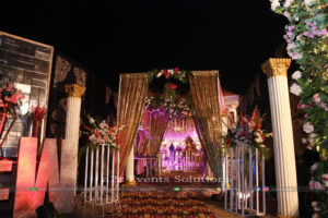 wedding entrance, royal decor