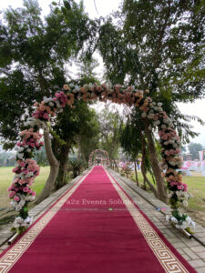 floral arch, wedding decor