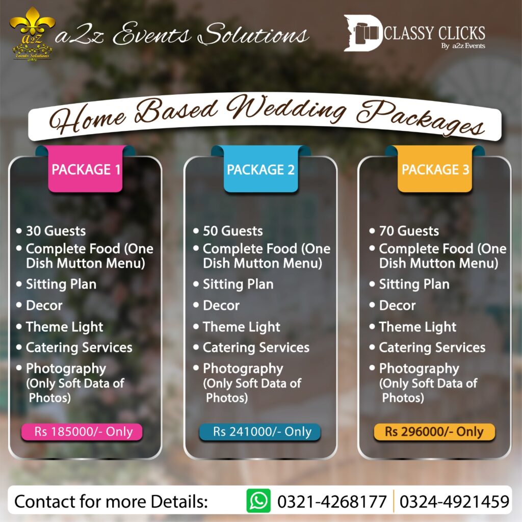 small wedding with mutton menu package, home small wedding packages, wedding package in house , wedding in house packages, Home wedding packages, home wedding economy packages