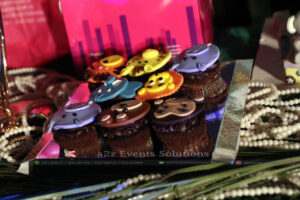 table decor, customized muffins