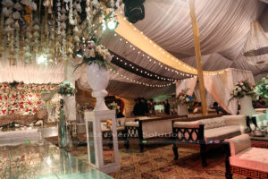 multicolor draping, indoor event