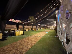 fairy lights decor, arabian gazebo, catering setup